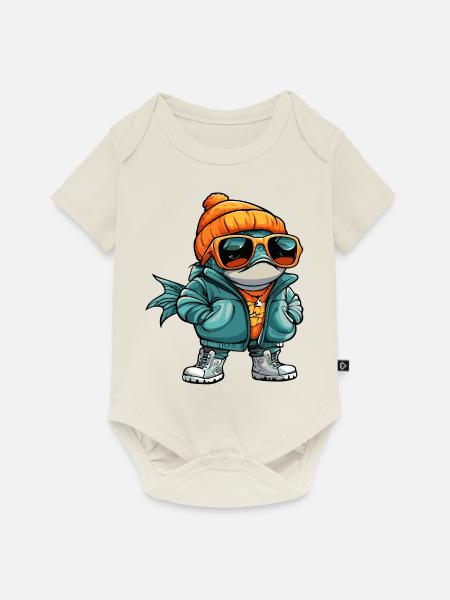 Piranha Fische Cool Comic - Baby Premium Kurzarmbody - Naturweiß