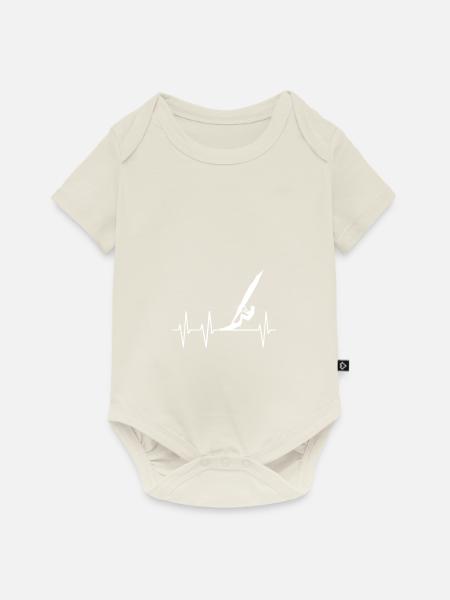 Windsurfen Surfen Herzschlag Herz Puls Windsurfer - Baby Premium Kurzarmbody - Naturweiß