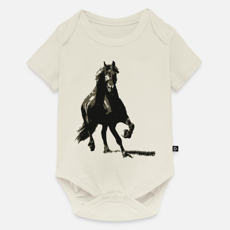 cheval animal mignon ! - Body à manches courtes Premium Bébé - blanc cassé