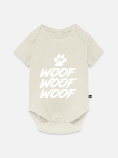 WOOF WOOF WOOF - Baby Premium Kurzarmbody - Naturweiß