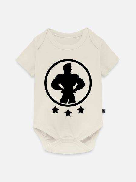 bodybuilding_ - Baby Premium Kurzarmbody - Naturweiß