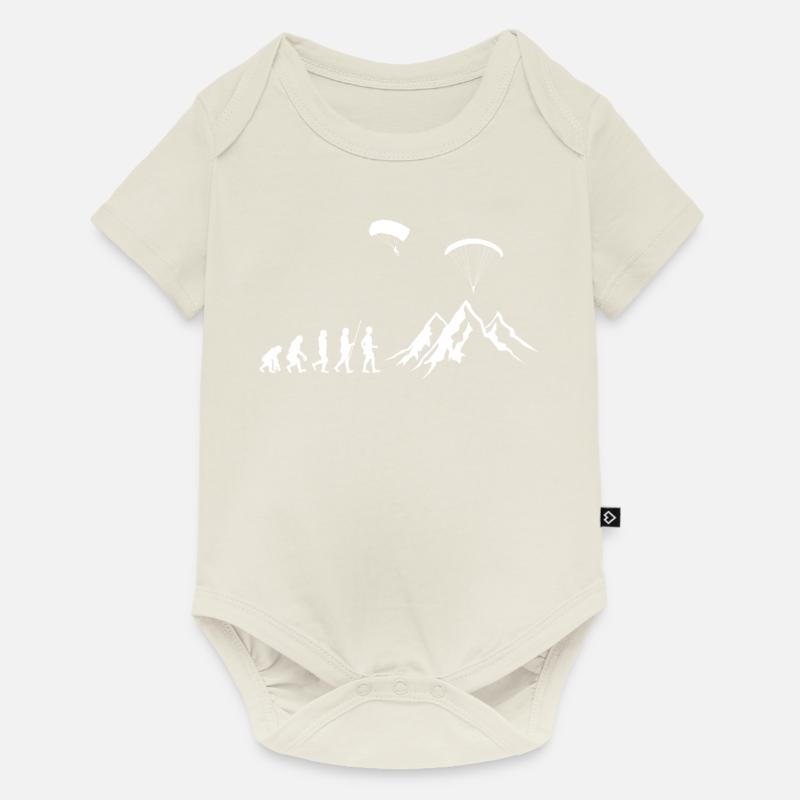 Paragliding - Gleitschirmfliegen - Evolution - Baby Premium Kurzarmbody - Naturweiß