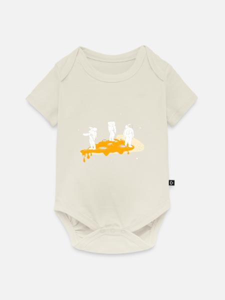 Space Pizza - Baby Premium Kurzarmbody - Naturweiß