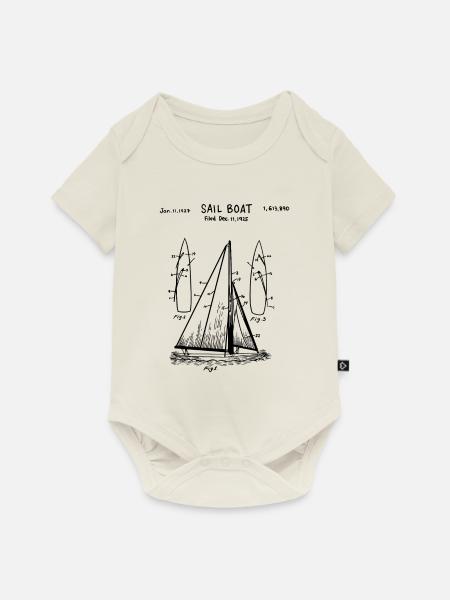 Segeln, Segelboot, Segler Skipper Geschenk - Baby Premium Kurzarmbody - Naturweiß