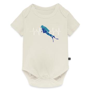 Plongée - Plongée sous-marine - Plongée sous-marine - Battement de coeur - Body à manches courtes Premium Bébé - blanc cassé - Devant