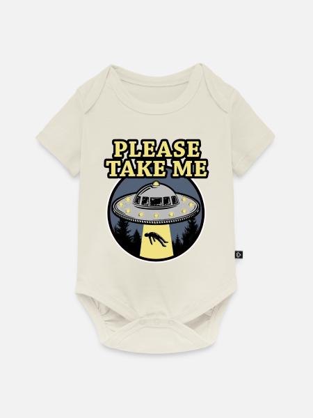 PLEASE TAKE ME - Baby Premium Kurzarmbody - Naturweiß