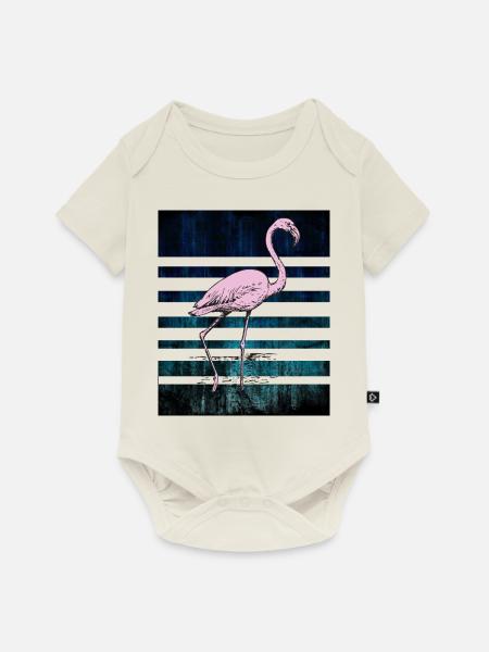 Rosa Flamingo - Baby Premium Kurzarmbody - Naturweiß