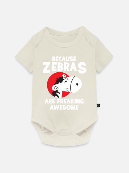 Zebra - Zebras - Zebrafan - Geschenk - Awesome - Baby Premium Kurzarmbody - Naturweiß