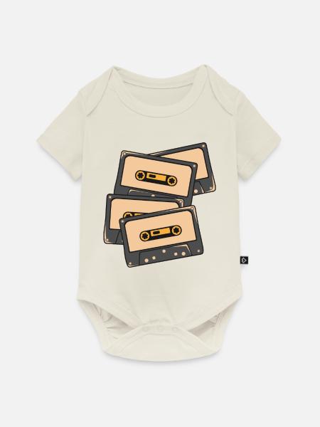 AudioTape - Baby Premium Kurzarmbody - Naturweiß
