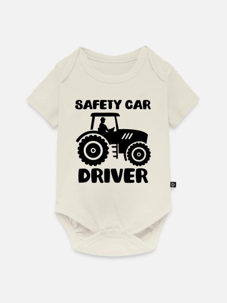 Safety Car Driver Landwirtschaft Traktor - Baby Premium Kurzarmbody - Naturweiß