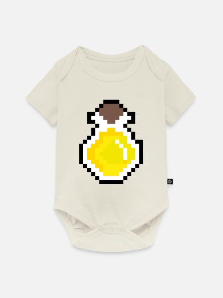 Trank gelb Pixel - Baby Premium Kurzarmbody - Naturweiß