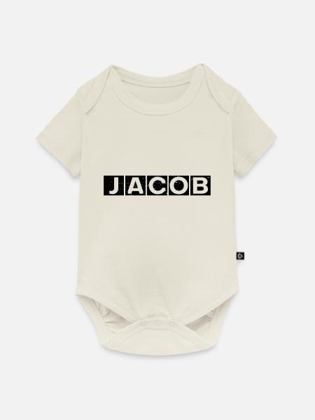 Jacob - Baby Premium Kurzarmbody - Naturweiß