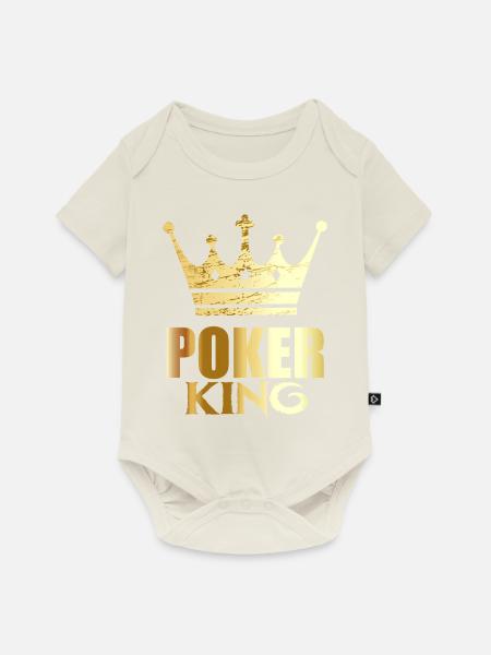 POKER KING Online - Baby Premium Kurzarmbody - Naturweiß