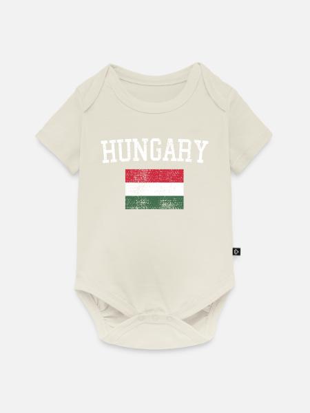 Ungarn - Baby Premium Kurzarmbody - Naturweiß