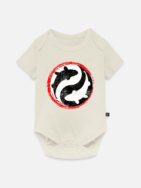 Koi Ying Yang - Baby Premium Kurzarmbody - Naturweiß