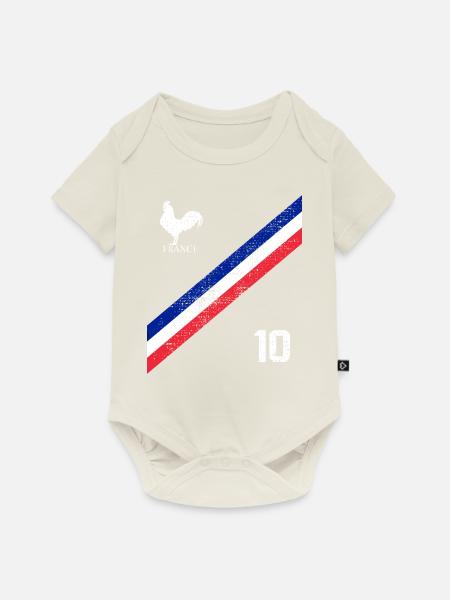 Frankreich Trikot - Baby Premium Kurzarmbody - Naturweiß