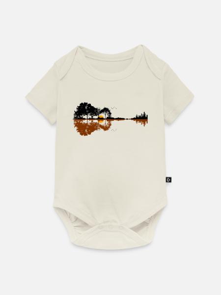 Gitarre - Baby Premium Kurzarmbody - Naturweiß
