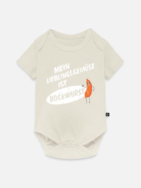 Mein Lieblingsgemüse ist Bockwurst 2- Sausage - Baby Premium Kurzarmbody - Naturweiß