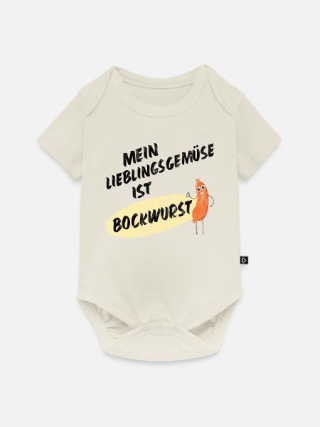 Mein Lieblingsgemüse ist Bockwurst 1- Sausage - Baby Premium Kurzarmbody - Naturweiß