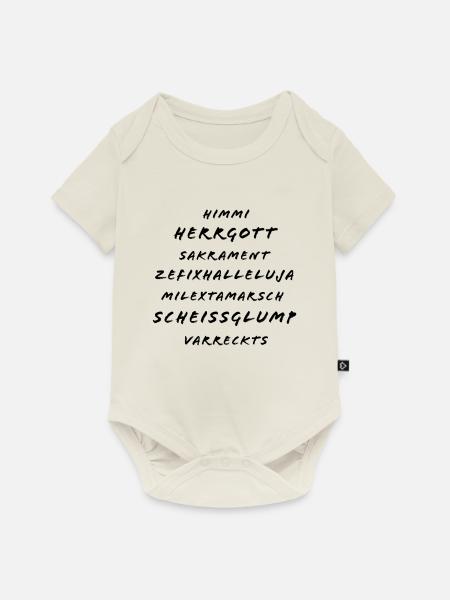 Bayerisch Fluchen - Baby Premium Kurzarmbody - Naturweiß