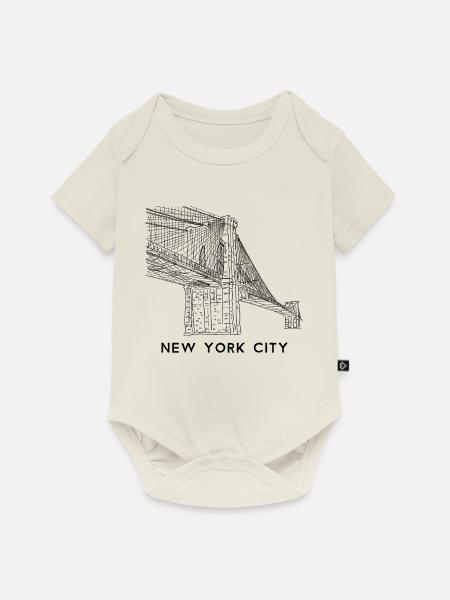 Brooklyn-Brücke New York City - Baby Premium Kurzarmbody - Naturweiß