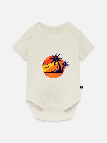 Urlaubsreif - Baby Premium Kurzarmbody - Naturweiß