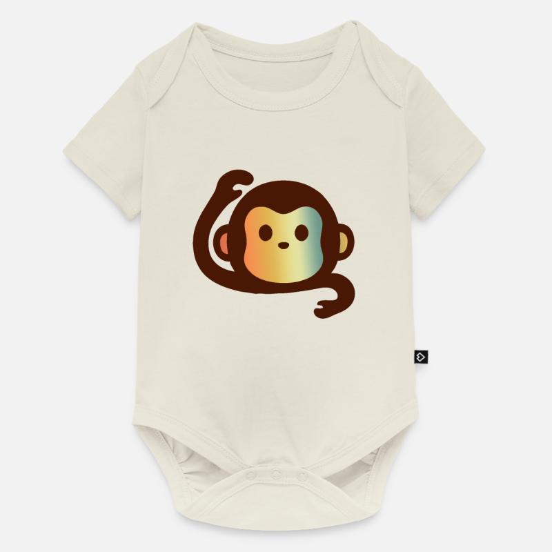 MONKEY MONKEY MONKEY MONKEY - Baby Premium Kurzarmbody - Naturweiß