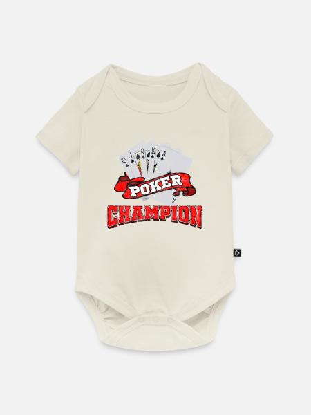 Poker CHAMPION - Baby Premium Kurzarmbody - Naturweiß