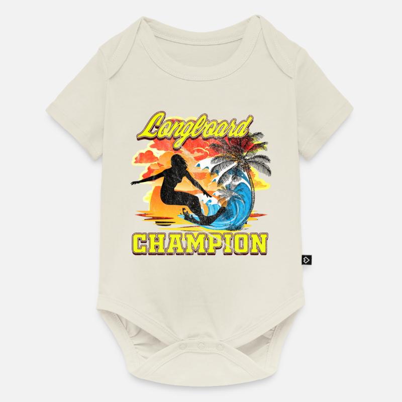 Surf Longboard CHAMPION - Body à manches courtes Premium Bébé - blanc cassé