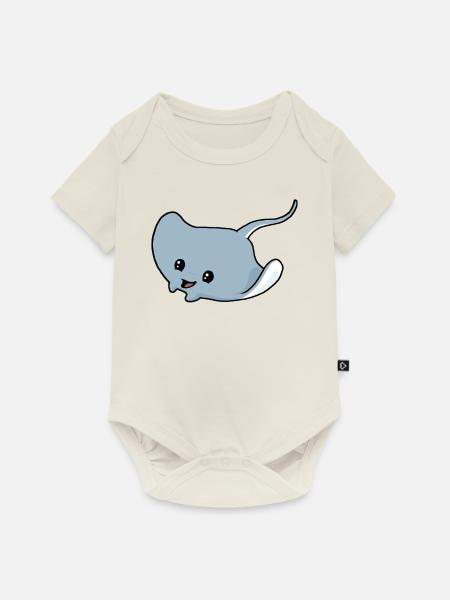 Kleiner Rochen - Baby Premium Kurzarmbody - Naturweiß