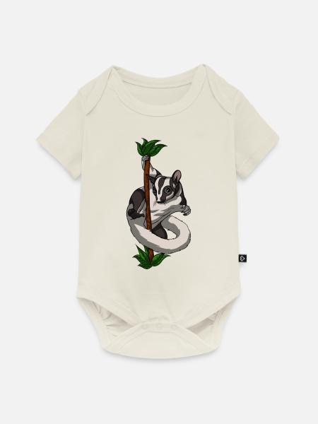 Sugar Glider Pole Dancing Animal - Baby Premium Kurzarmbody - Naturweiß