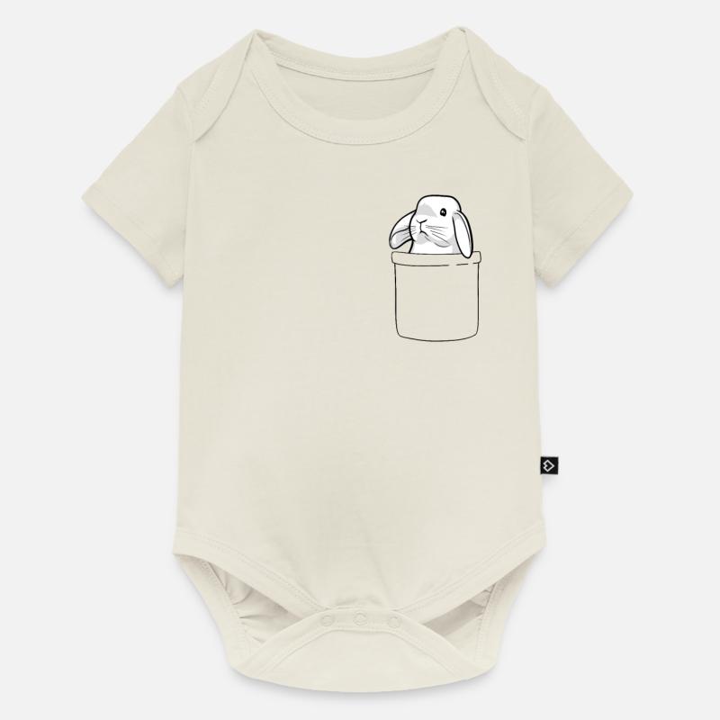 Poche lapin - Body à manches courtes Premium Bébé - blanc cassé