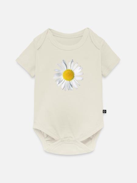 Margerite - Baby Premium Kurzarmbody - Naturweiß