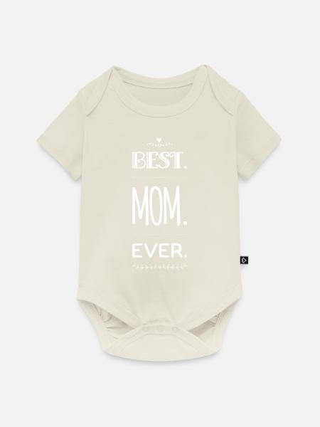 Best Mom - Baby Premium Kurzarmbody - Naturweiß