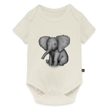 Baby elephant picture elephant - Baby Premium short-sleeve bodysuit - off white - Front