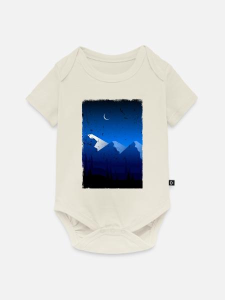 Gebirge - Baby Premium Kurzarmbody - Naturweiß