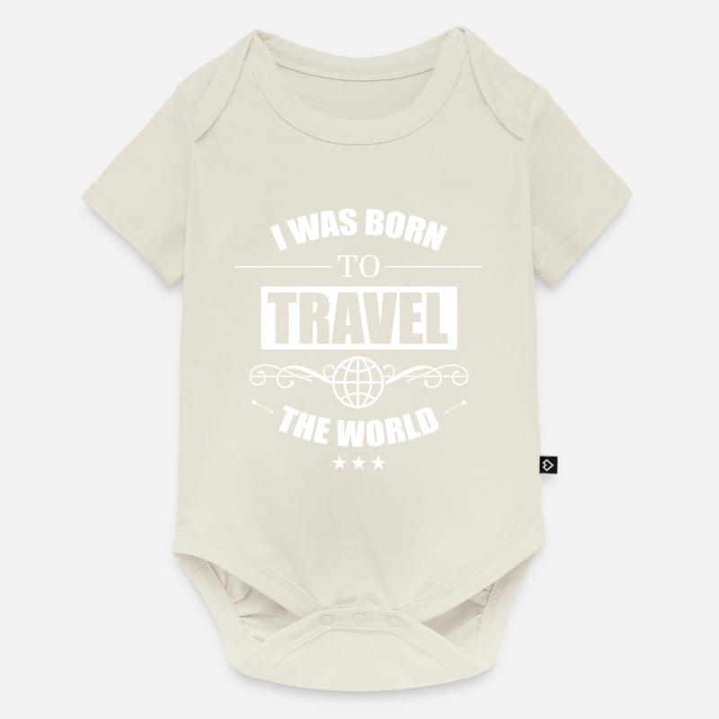 Voyage globe-trotter - Body à manches courtes Premium Bébé - blanc cassé