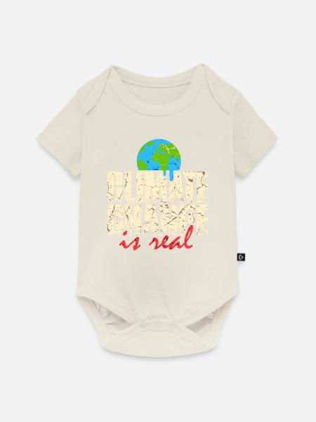 Climate Change is real - Baby Premium Kurzarmbody - Naturweiß