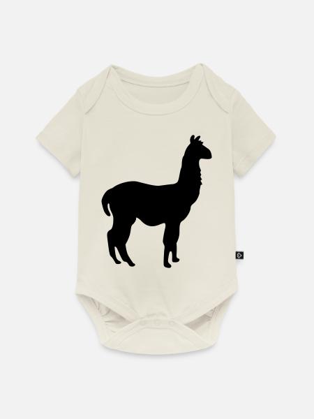 lama - Baby Premium Kurzarmbody - Naturweiß
