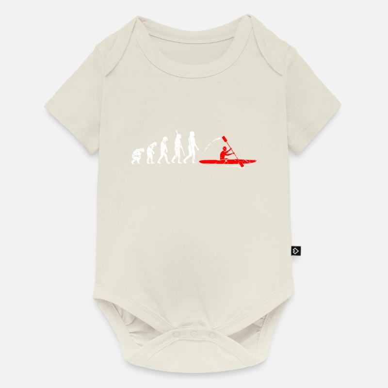 Kayak Entwicklung Kajak Evolution Kajaker Kayaker - Baby Premium Kurzarmbody - Naturweiß