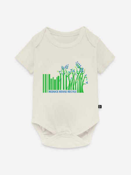 Reduzieren Und Recycling - Baby Premium Kurzarmbody - Naturweiß