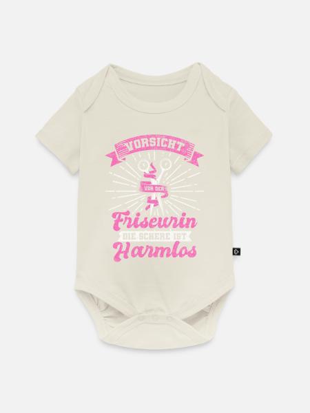 Friseurin Harmlos - Baby Premium Kurzarmbody - Naturweiß
