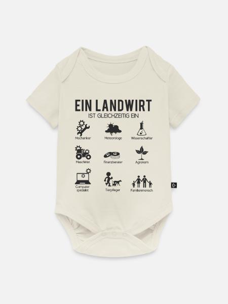 Landwirt - Baby Premium Kurzarmbody - Naturweiß