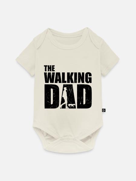 Hundhalter The Walking Dad - Baby Premium Kurzarmbody - Naturweiß