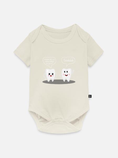 Süße Zähne - Baby Premium Kurzarmbody - Naturweiß