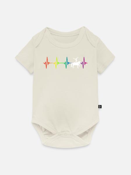 Vaulting Rainbow Heartbeat - Baby Premium Kurzarmbody - Naturweiß