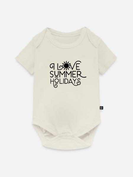 Sommerferien - Baby Premium Kurzarmbody - Naturweiß