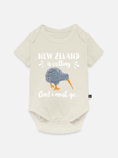 Neuseeland Kiwi - Baby Premium Kurzarmbody - Naturweiß