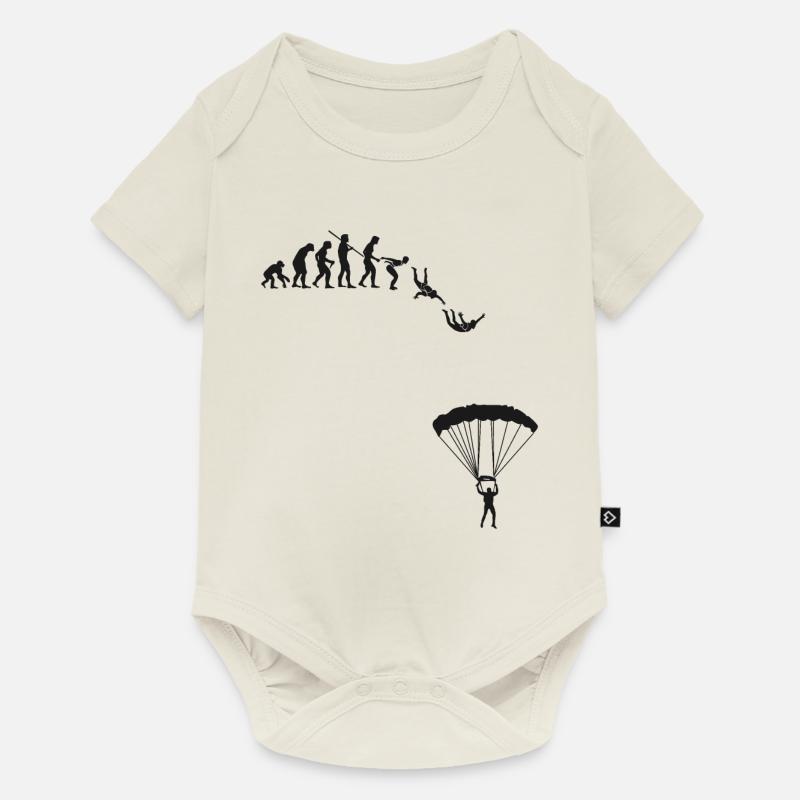Evolution parachutiste - Body à manches courtes Premium Bébé - blanc cassé