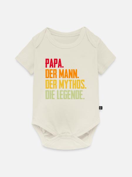 Papa Mann Mythos Legende - Baby Premium Kurzarmbody - Naturweiß